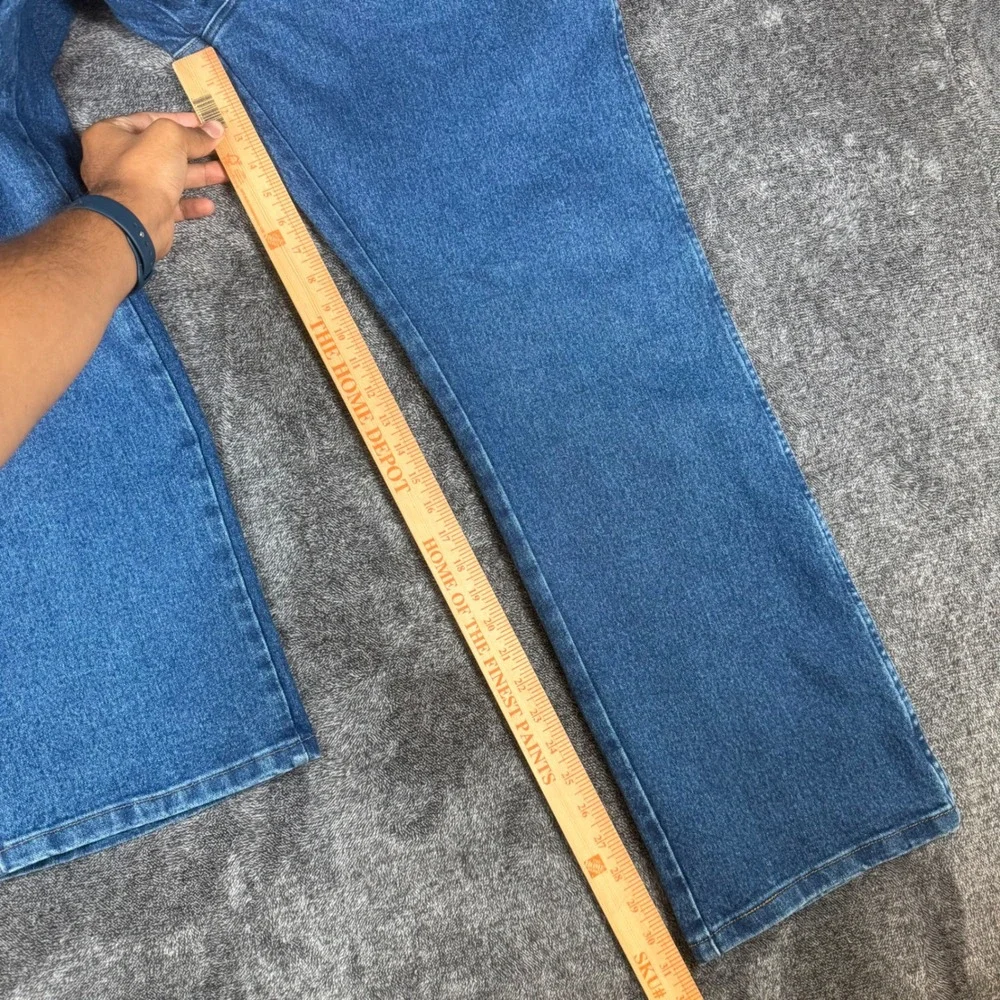 Wrangler Five Star Premium Denim Mens 42x32 Regular Fit Straight Leg Blue Jeans